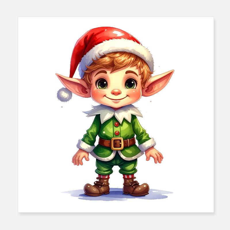Elfe de Noël Poster 20 x 20 cm