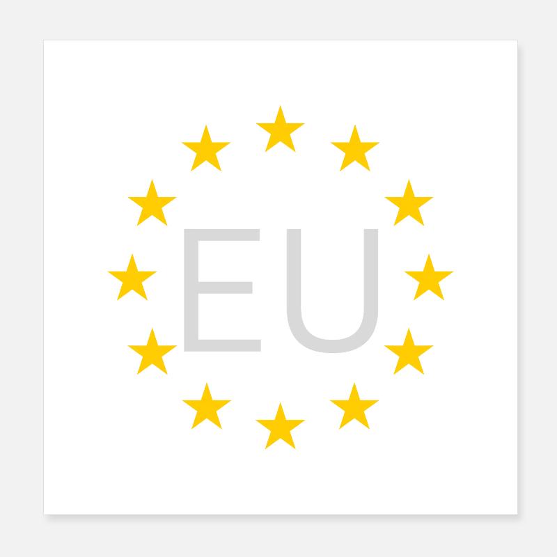 EU Star Circle Graphic Poster 8" x 8" (20x20 cm)