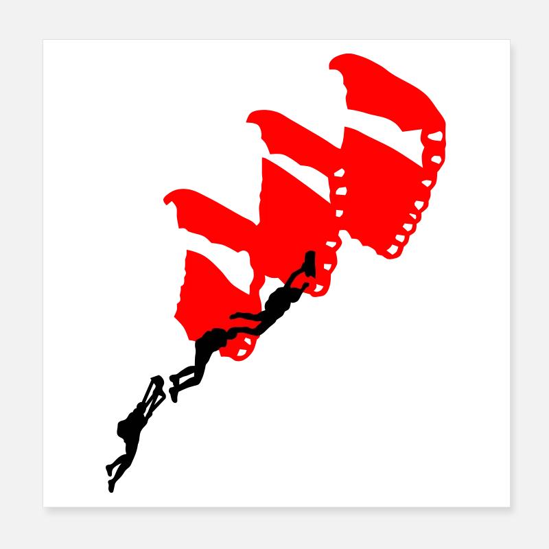 Parachutisme Poster 20 x 20 cm