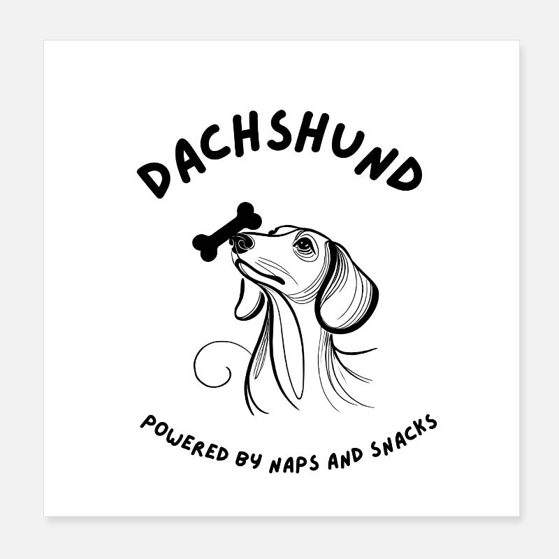 Dackel - Powered by Naps and Snacks Poster 20x20 cm