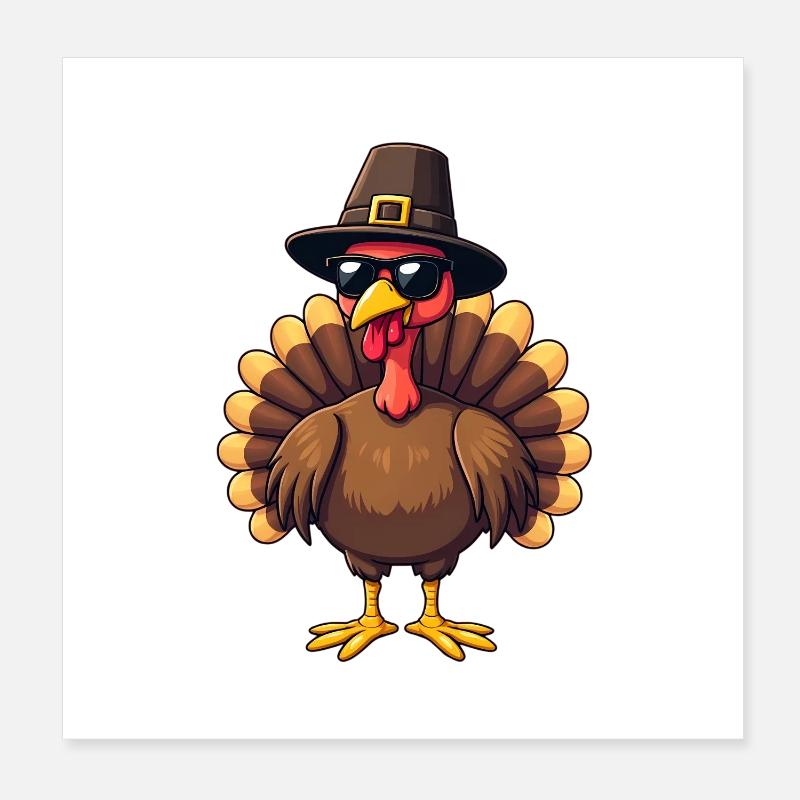 Thanksgiving Drôle Dinde de Thanksgiving Poster 20 x 20 cm