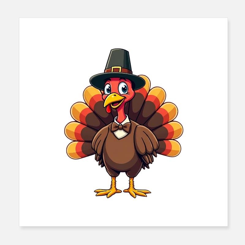 Thanksgiving Lustiger Thanksgiving Truthahn Poster 20x20 cm