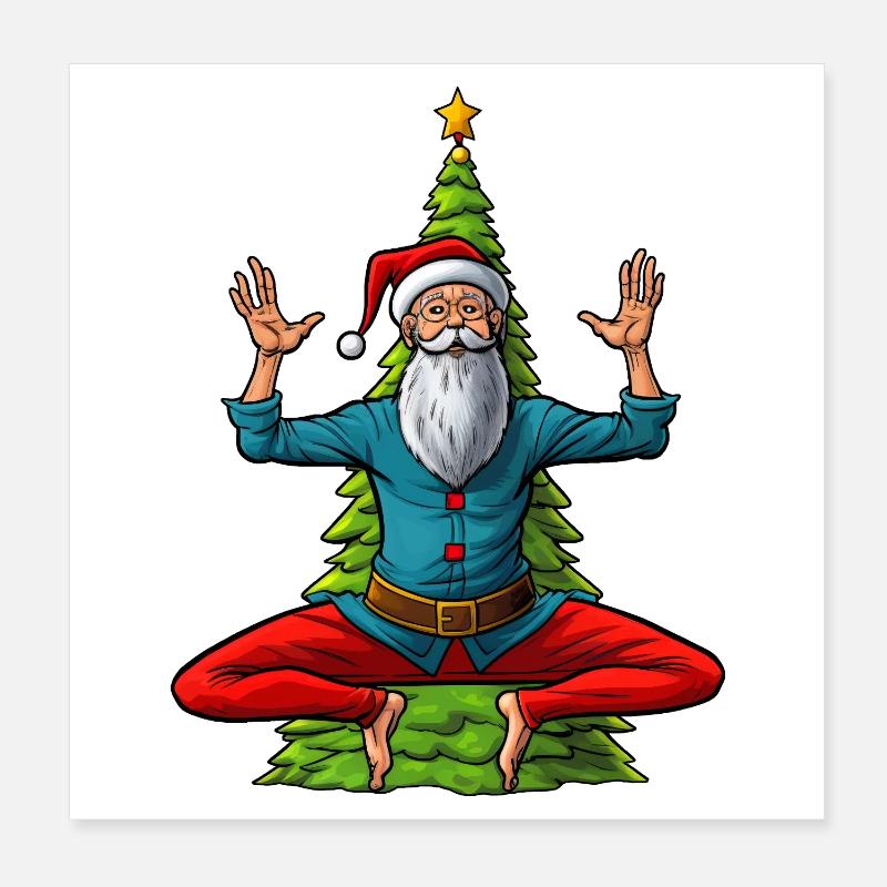 Noël des yogis Poster 20 x 20 cm