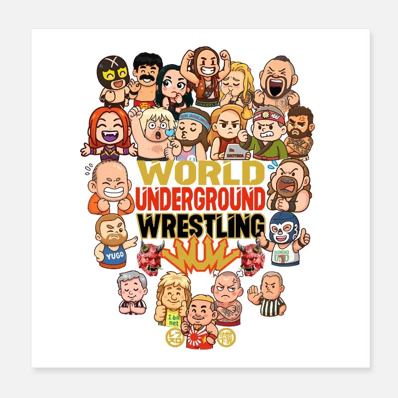 Dessins animés de lutte underground Poster 20 x 20 cm