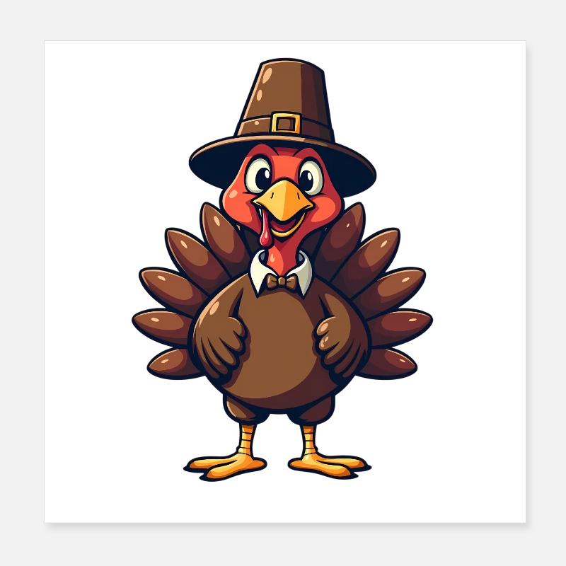 Thanksgiving Drôle Dinde de Thanksgiving Poster 20 x 20 cm