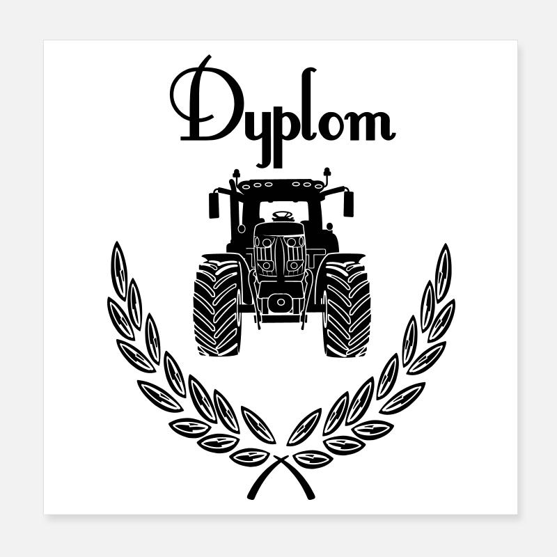 Dyplom Traktor Poster 20x20 cm