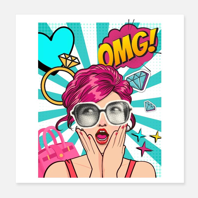 OMG_Pop_Art Poster 20 x 20 cm