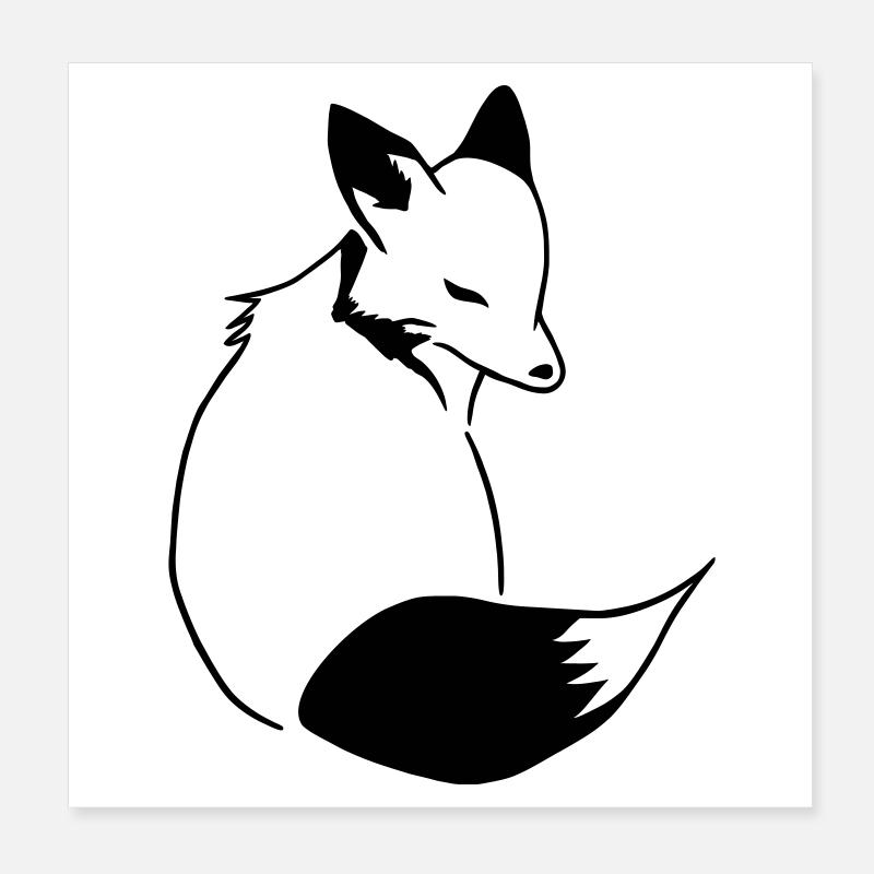 Fox Comic : intelligent, style Foxy & Manga Poster 20 x 20 cm