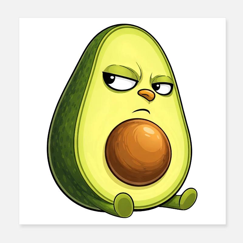 Coole Avocado mit Sonnenbrille skeptischer Blick Poster 20x20 cm