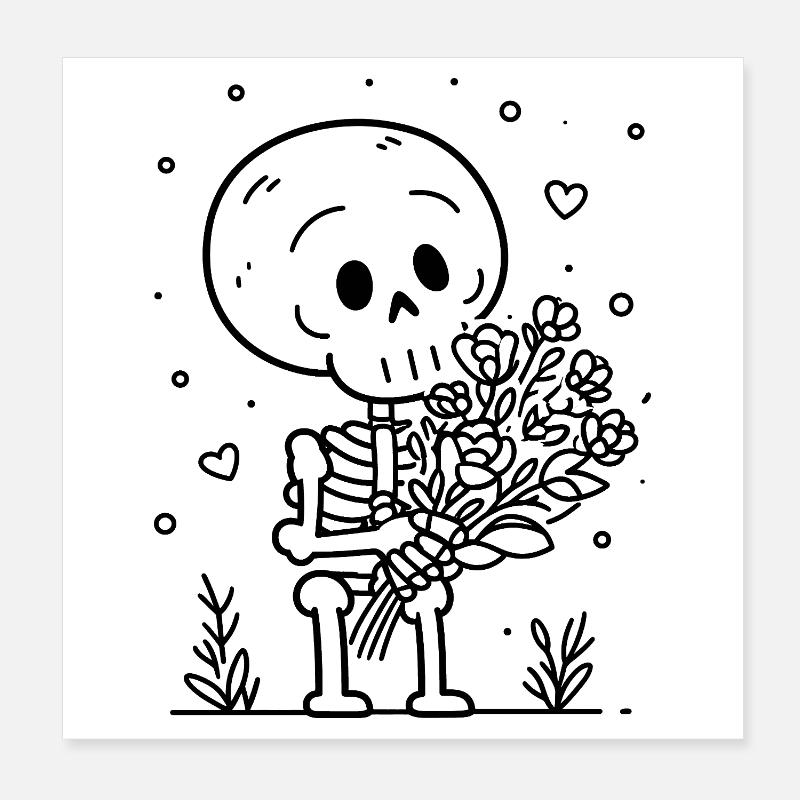 Valentine Skeleton Poster 20 x 20 cm
