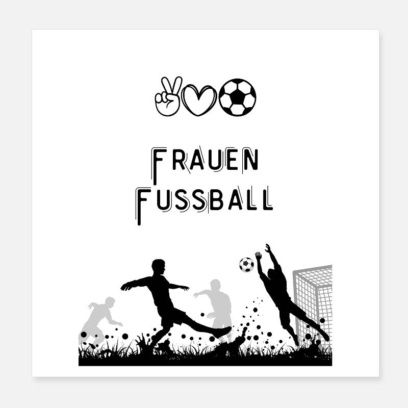 Silhouette de football devant le but Poster 20 x 20 cm