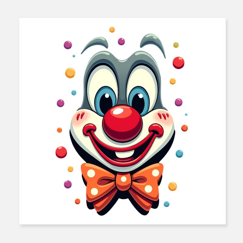 Déguisement de clown de carnaval Carnaval Carnaval Poster 20 x 20 cm