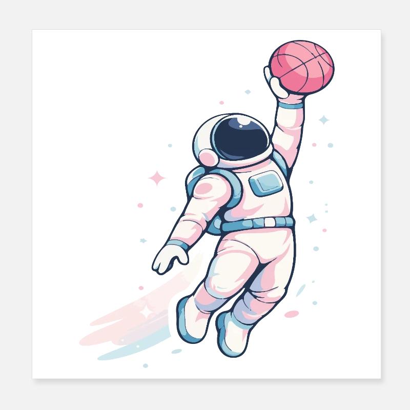 Astronaute Cosmic Hoop Poster 20 x 20 cm