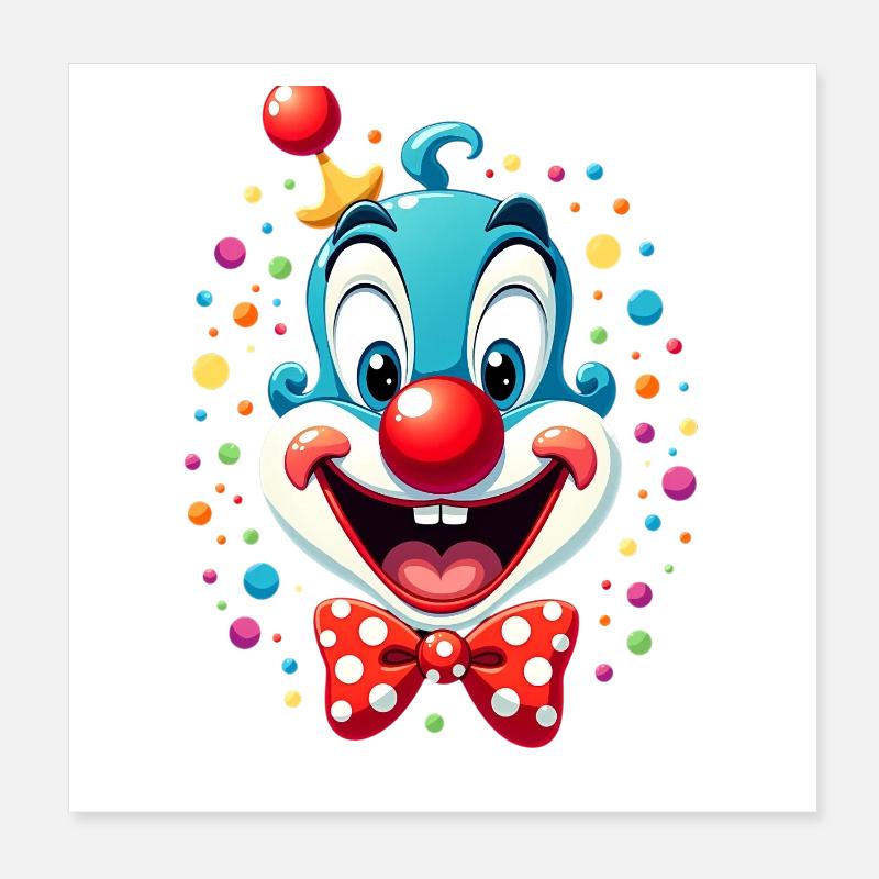 Déguisement de clown de carnaval Carnaval Carnaval Poster 20 x 20 cm