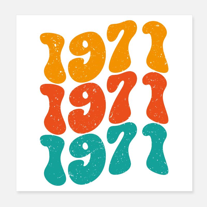 Millésime 1971 Poster 20 x 20 cm