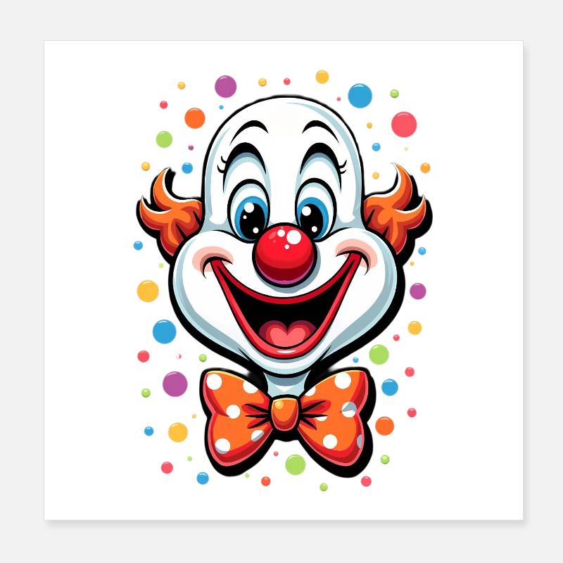 Déguisement de clown de carnaval Carnaval Carnaval Poster 20 x 20 cm