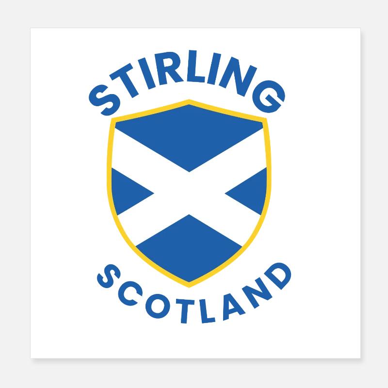 Stirling Scottish Shield Design Poster 8" x 8" (20x20 cm)