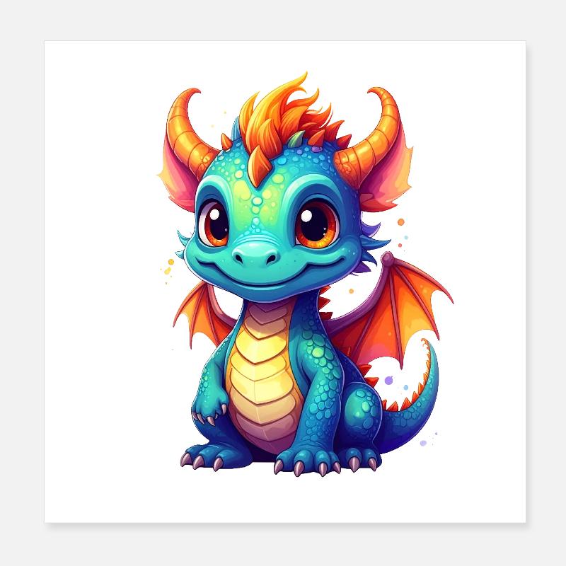 Dragon mignon Poster 20 x 20 cm