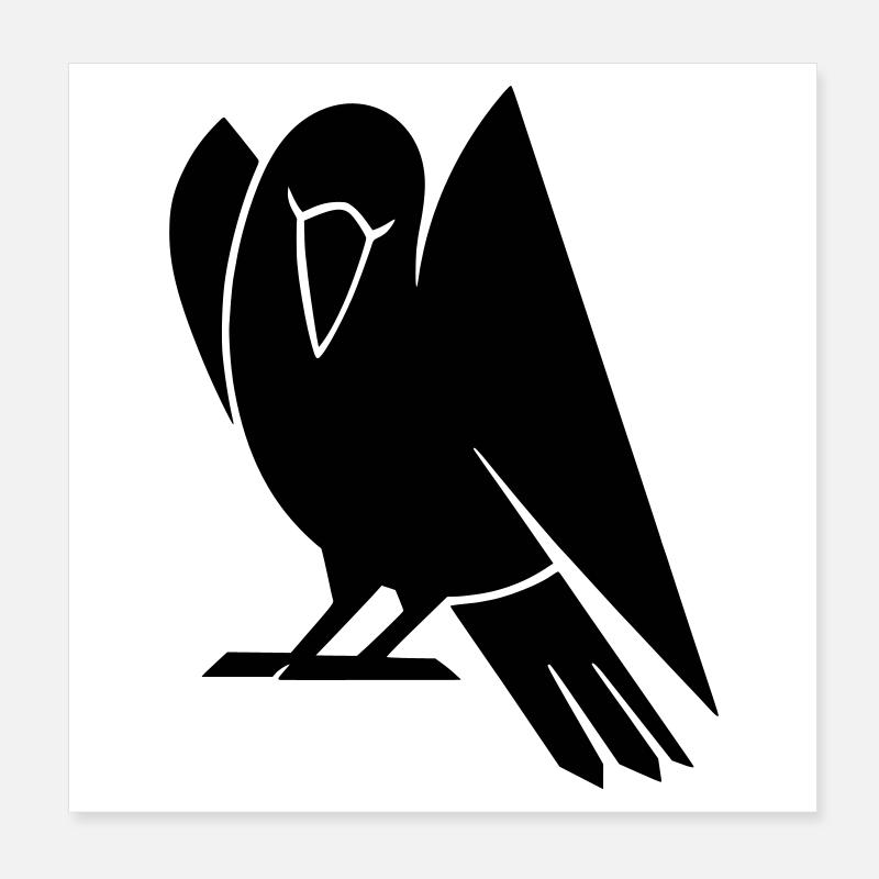 Minimalist Bird Silhouette Poster 8" x 8" (20x20 cm)