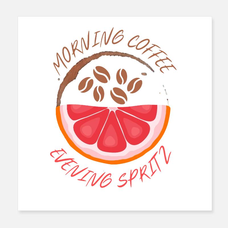 Café du matin Spritz du soir Poster 20 x 20 cm