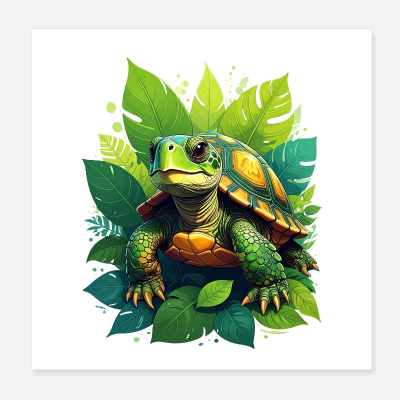 Tortue Poster 20 x 20 cm