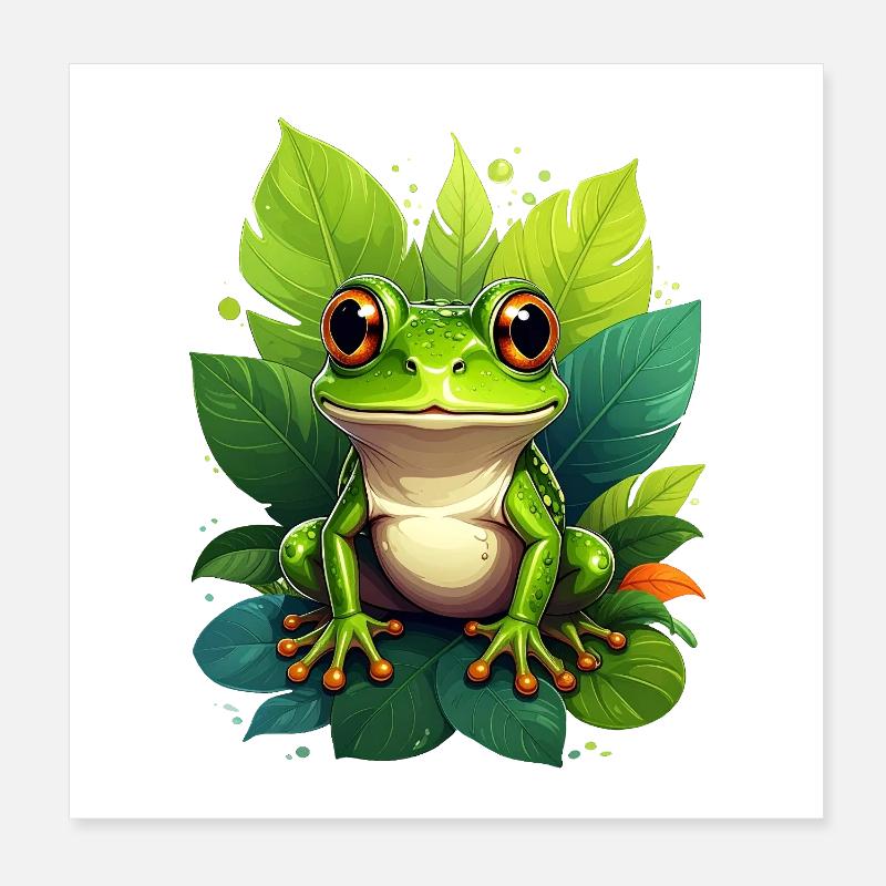 Frog Poster 8" x 8" (20x20 cm)