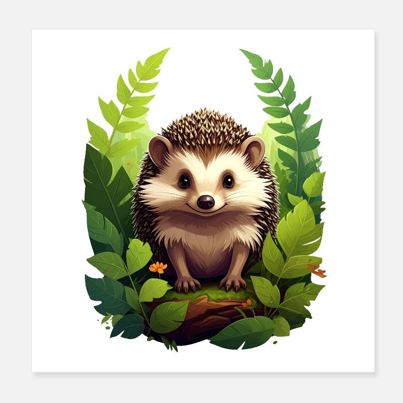 Igel im Wald Poster 20x20 cm
