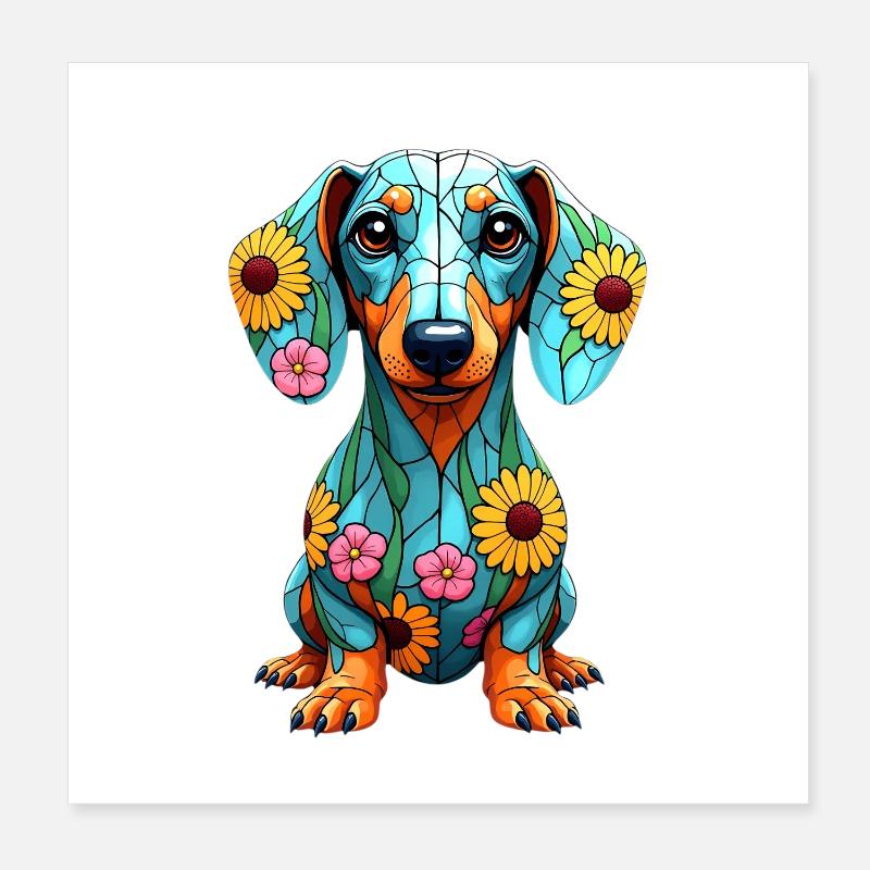 Dackel teckel teckel tekel Poster 20 x 20 cm