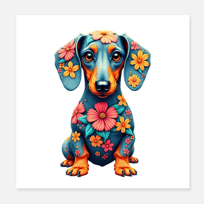 Dackel Dachshund Tekel Poster 20x20 cm