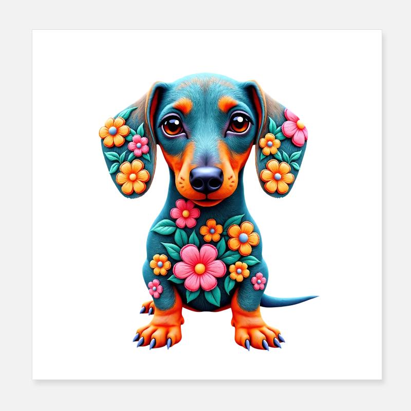 Dackel teckel teckel tekel Poster 20 x 20 cm