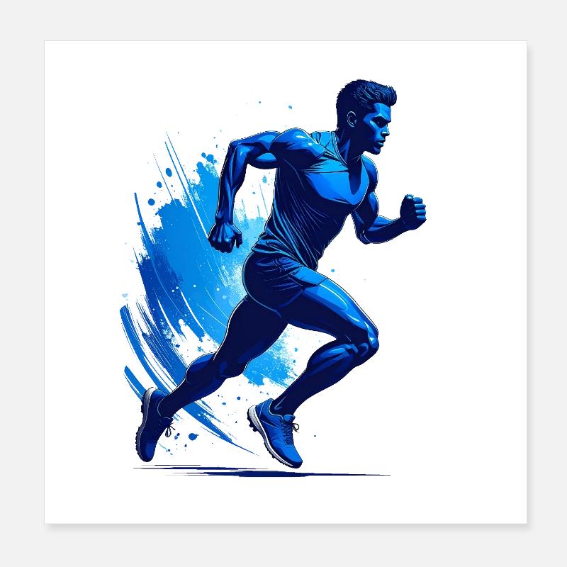 Silhouette eines Läufers Poster 20x20 cm