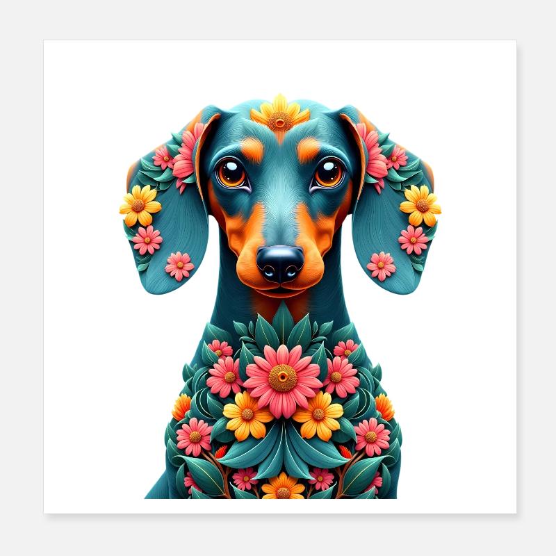 Dackel Dachshund Tekel Poster 20x20 cm
