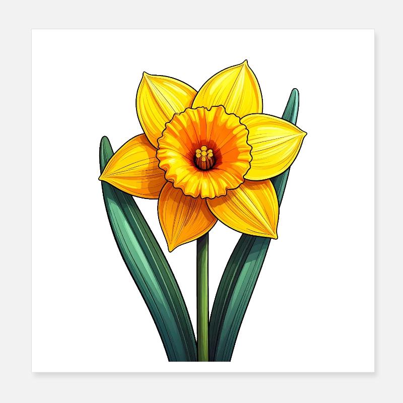 Daffodil / Daffodil Poster 8" x 8" (20x20 cm)