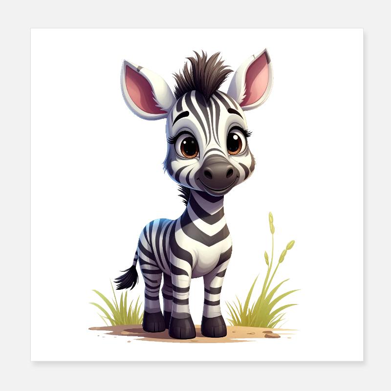 Zèbre mignon Poster 20 x 20 cm