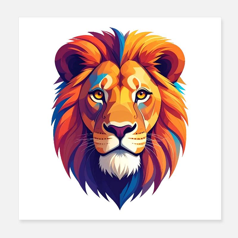 Lion's Head Poster 8" x 8" (20x20 cm)