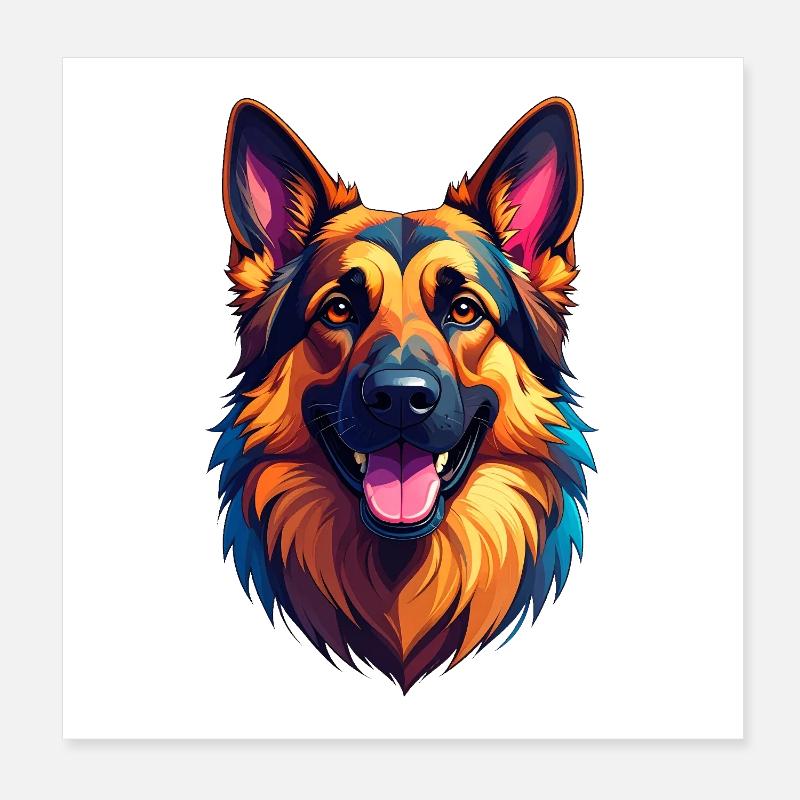 German Shepherd Poster 8" x 8" (20x20 cm)