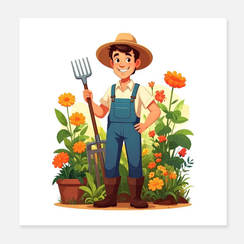 Jardinier Poster 20 x 20 cm
