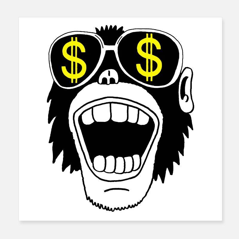 Affe mit Brille Poster 20x20 cm