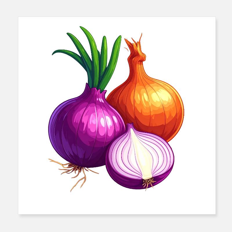Onions Poster 8" x 8" (20x20 cm)