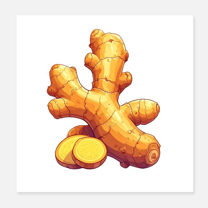Ingwer Poster 20x20 cm