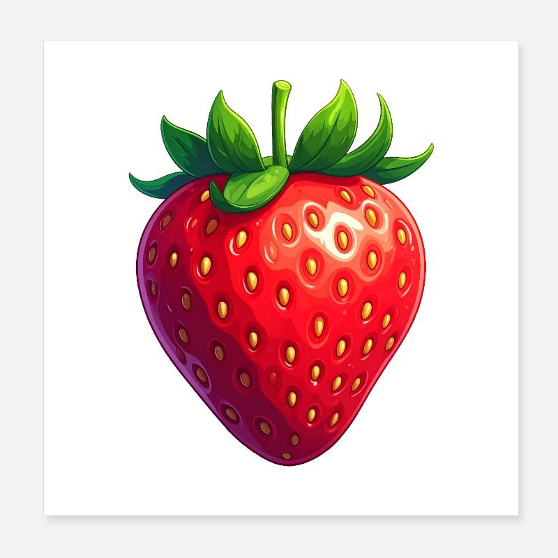 Strawberry Poster 8" x 8" (20x20 cm)