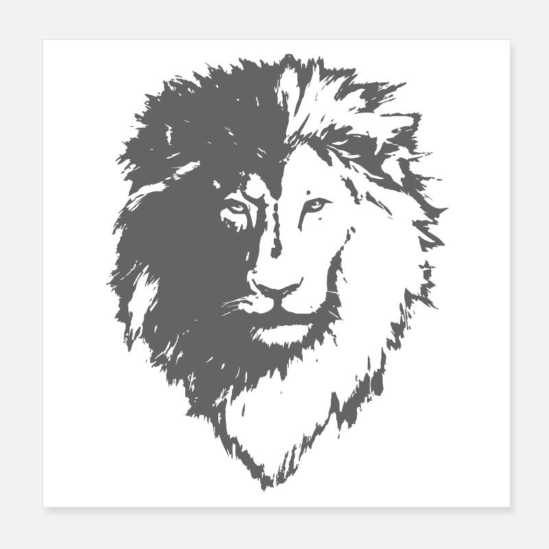 Lion Silhouette Poster 20 x 20 cm