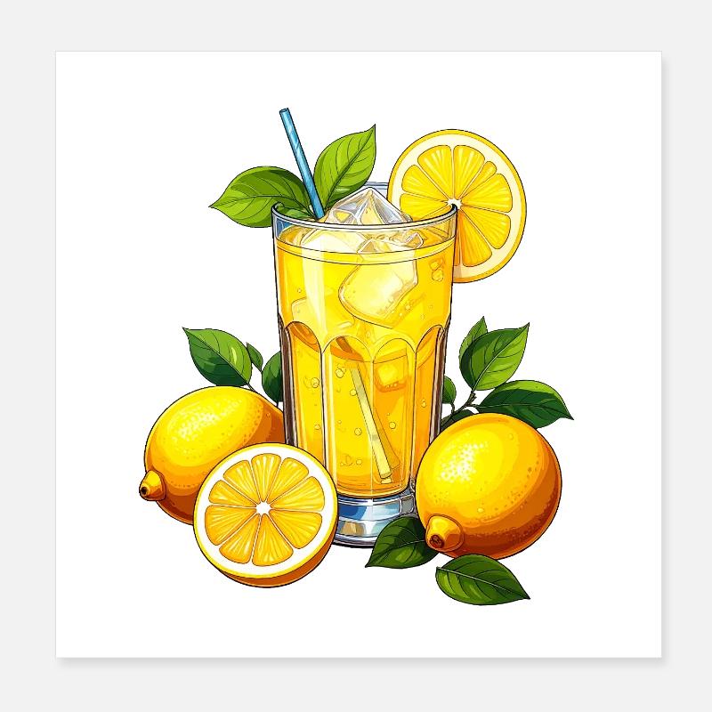 Zitronenlimonade Poster 20x20 cm
