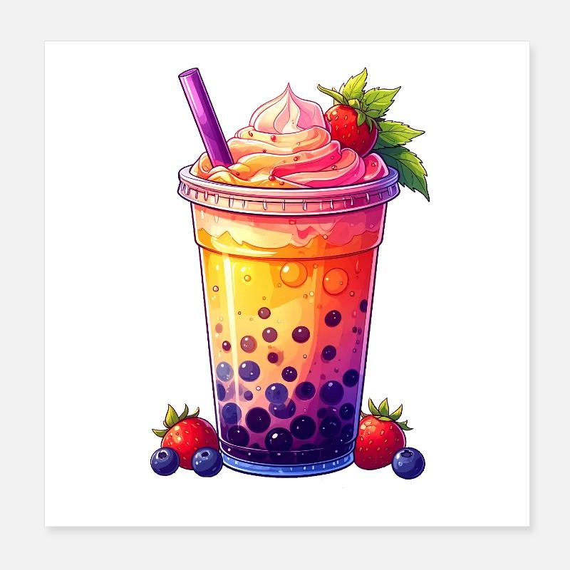 Bubble Tea Poster 20x20 cm