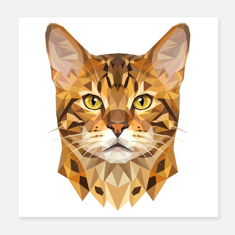 Bengal Katze Leopard Cat Leopardette Bengal Katzen Poster 20x20 cm