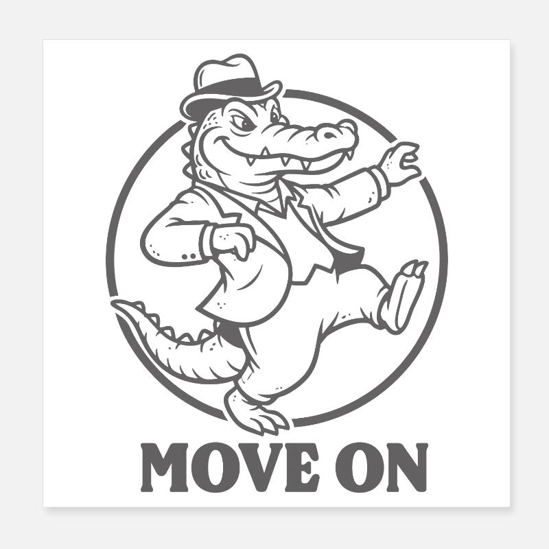 Dancing SKAlligator in a suit Poster 8" x 8" (20x20 cm)