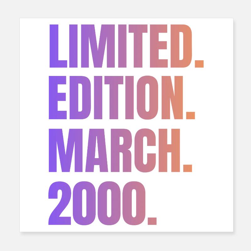 Édition Limitée Mars 2000 Poster 20 x 20 cm