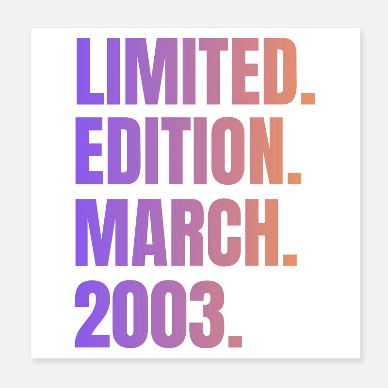 Limitierte Auflage März 2003 Poster 20x20 cm