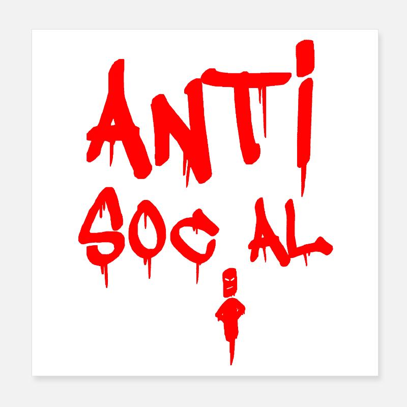 ANTISOZIAL! Poster 20x20 cm