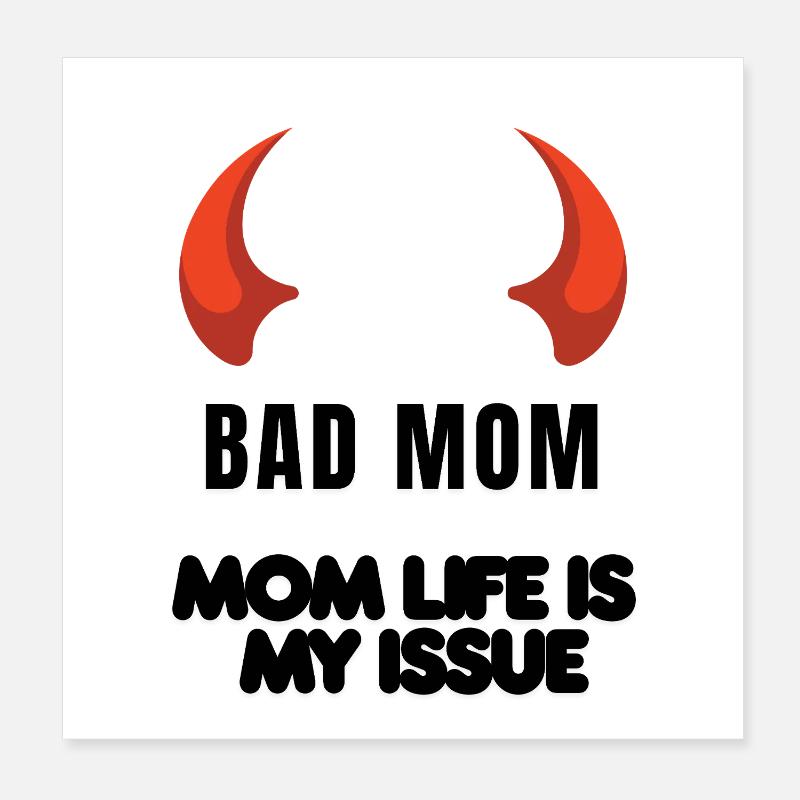 Rote Hörner Silhouette Poster 20x20 cm